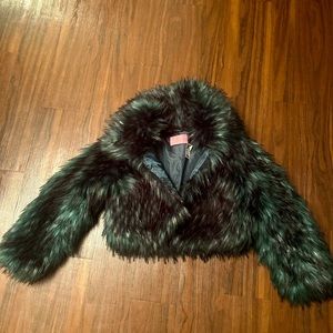 Faux fur cropped jacket. Brand new.
